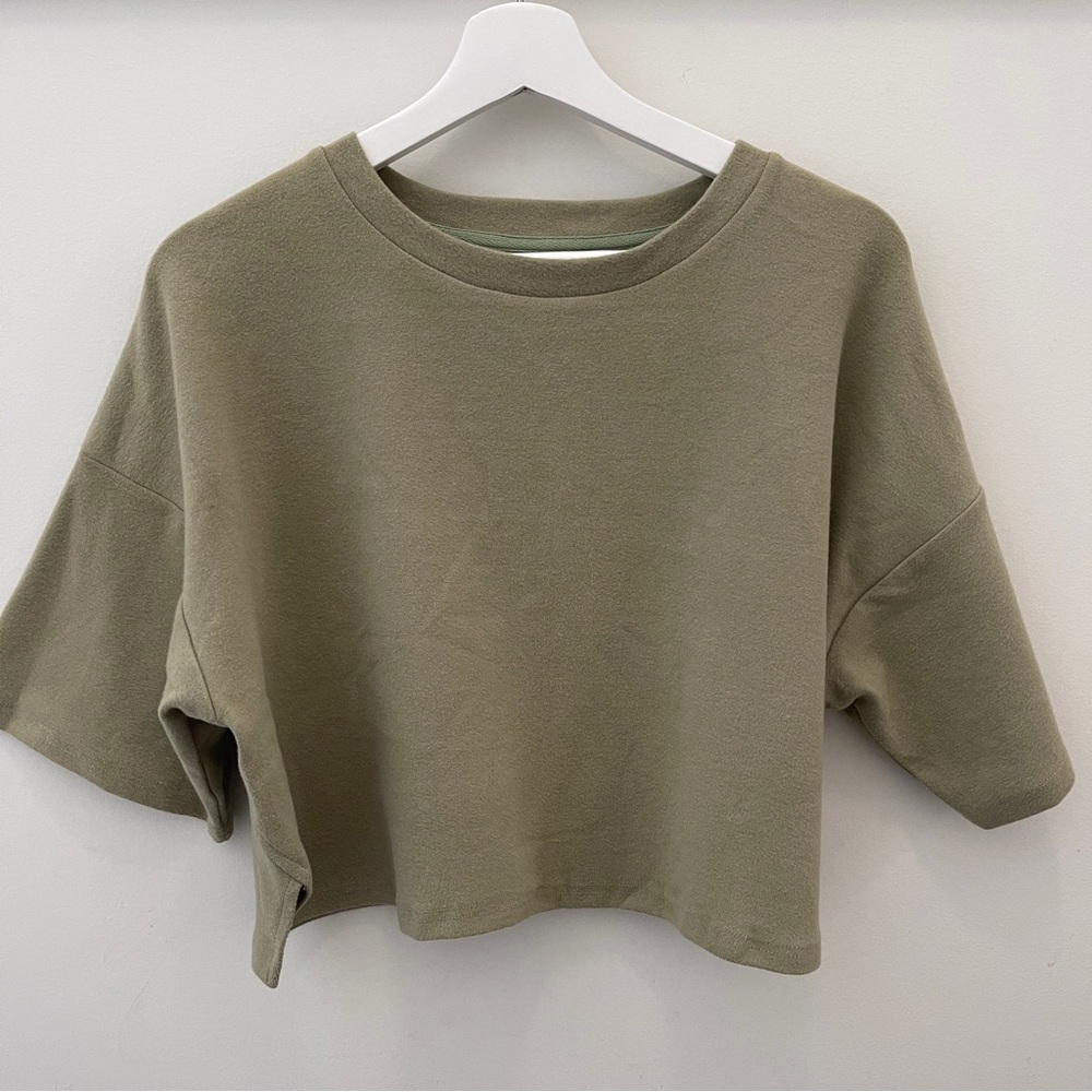 Cropped Sage Green Tee